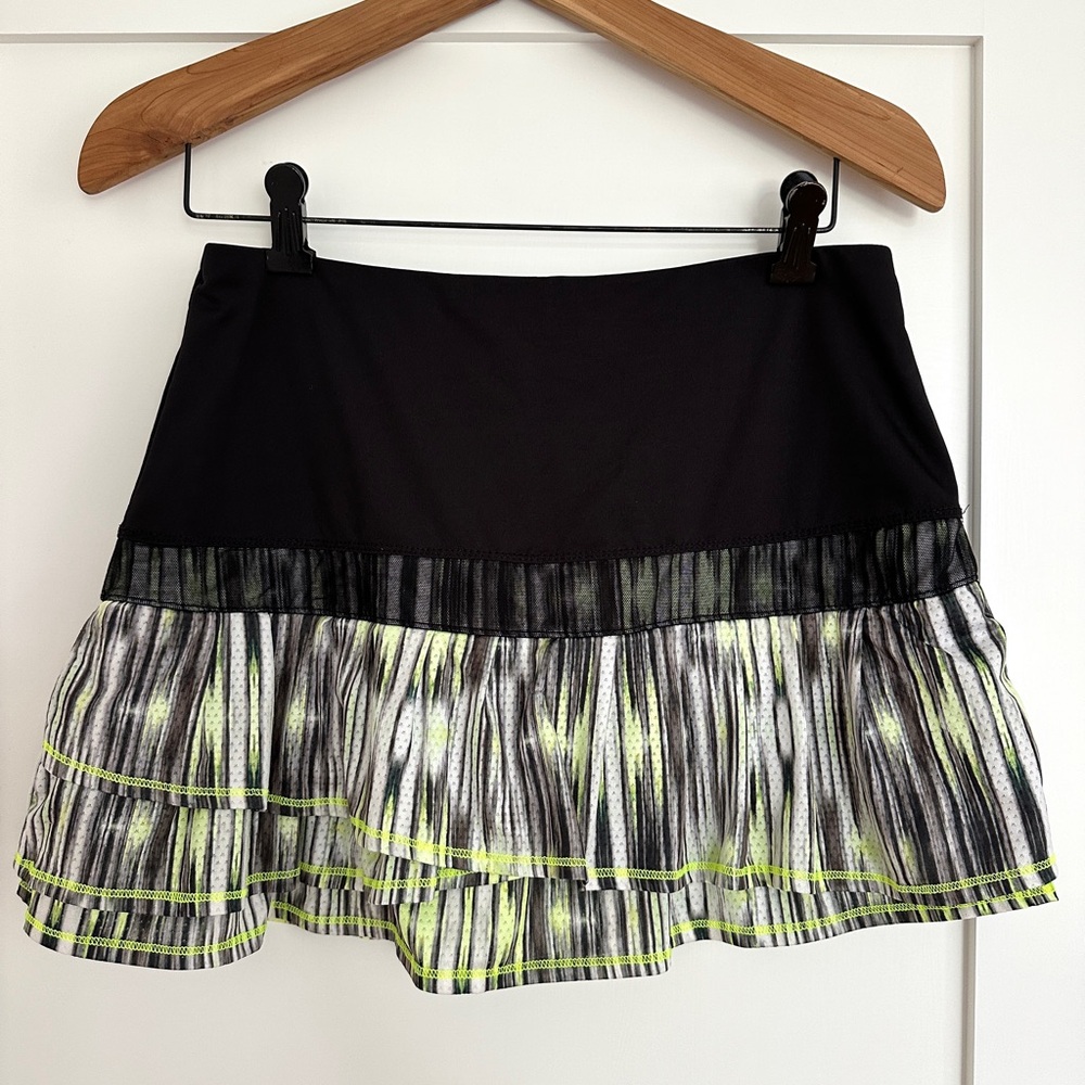 Lucky In Love Black and Neon Tennis Skirt